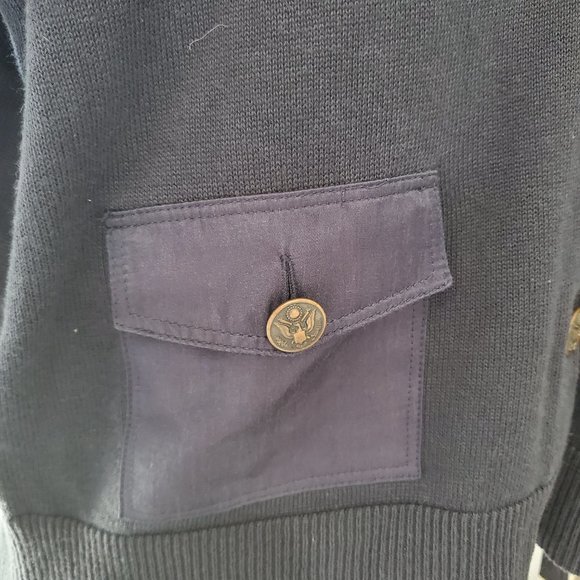 Women's Navy Blue Vintage Fossil Cardigan Button Down with Front Pockets Size XS - Picture 4 of 6